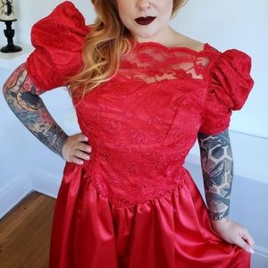 American Vintage Scarlet Lace Long Sleeve Dress